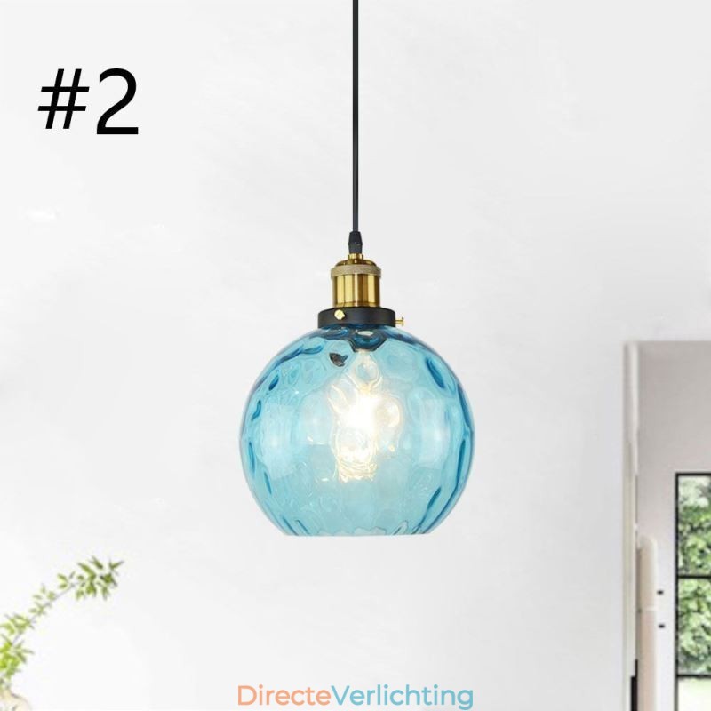Moderne glazen hanglamp ronde waterpatroon glazen hanglamp