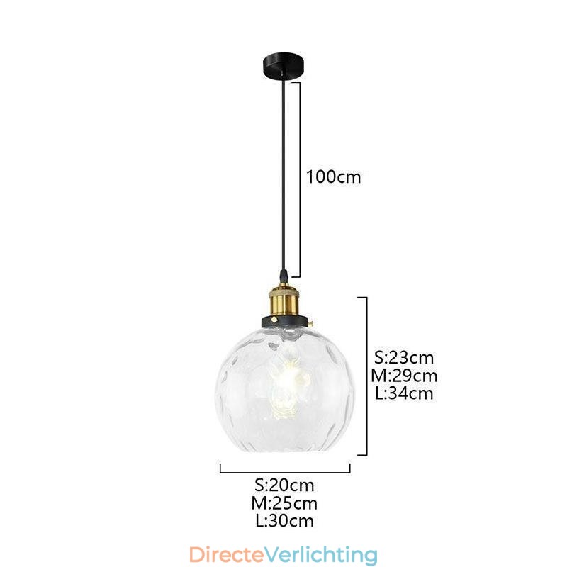 Moderne glazen hanglamp ronde waterpatroon glazen hanglamp