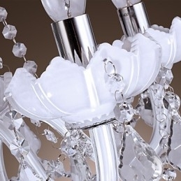 Elegante kristallen kroonluchter met 5 lampen in wit