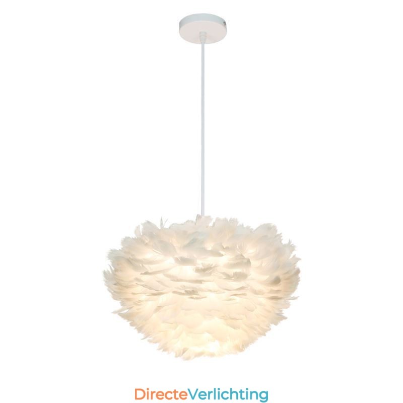 Mooie decoratieve hanglamp in de vorm van een veer