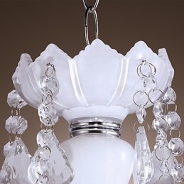 Elegante kristallen kroonluchter met 5 lampen in wit