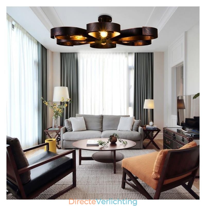 Moderne vintage plafondlamp ijzeren bloemvormige hanglamp