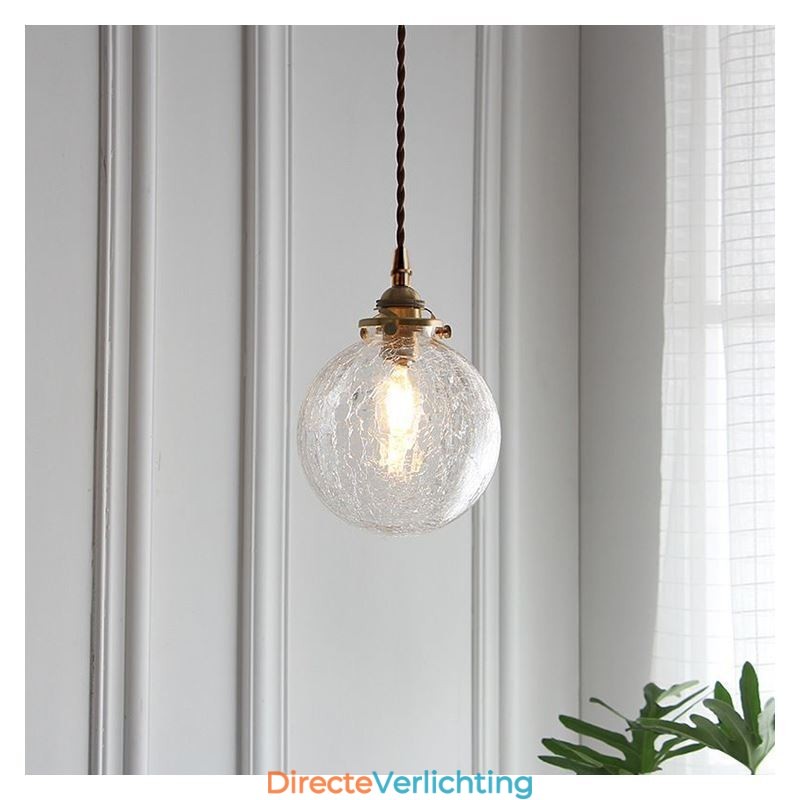 Glazen hanglamp moderne crackle plafondlamp