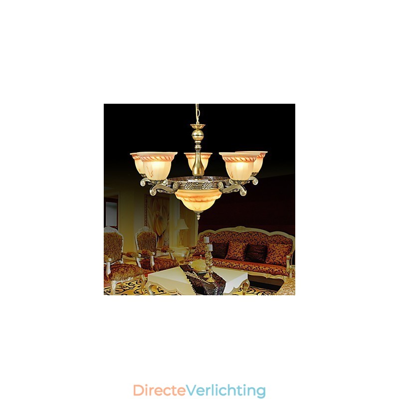 Traditionele klassieke vintage retro bronzen metalen kroonluchter