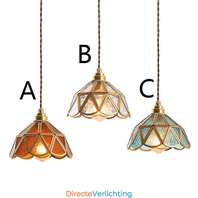 Retro glazen hanglamp Japanse stijl glazen plafondlamp