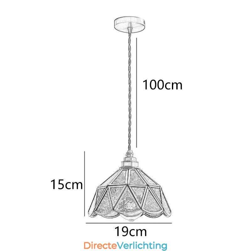 Retro glazen hanglamp Japanse stijl glazen plafondlamp