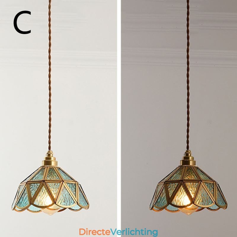 Retro glazen hanglamp Japanse stijl glazen plafondlamp