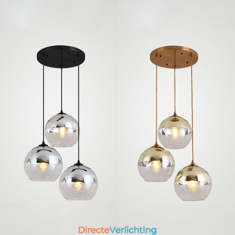 Creatieve hanglamp van ijzer en glas, decoratieve verlichting