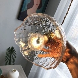Onregelmatige messing glazen hanglamp Hammer glazen plafondlamp