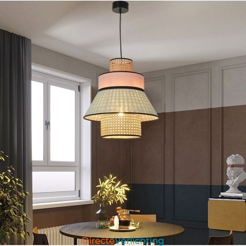 1 Lichte Jurk Lampenkap Hanglamp Bamboe Weef Verlichting