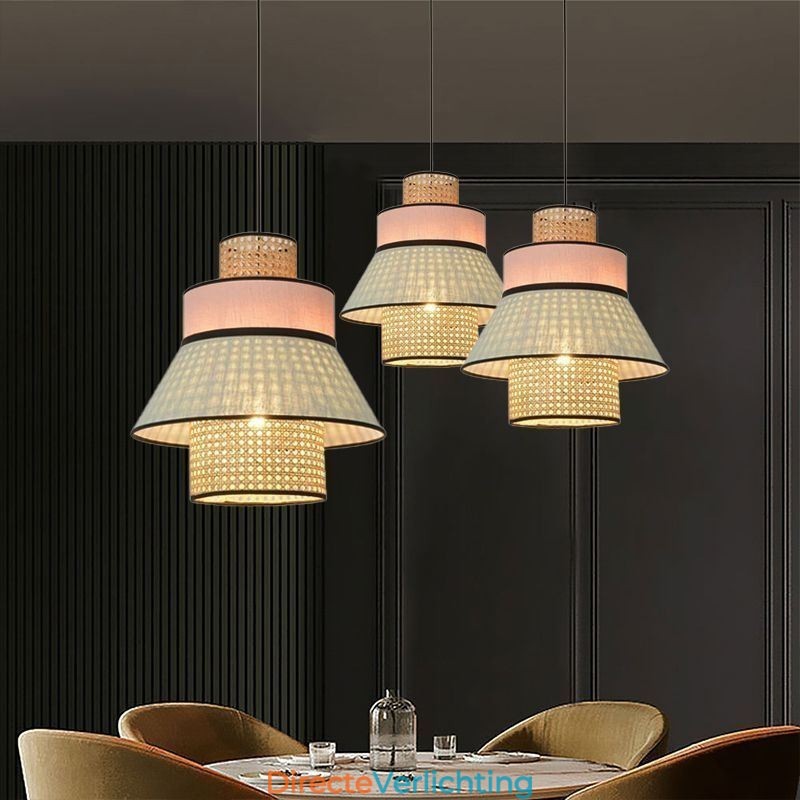 1 Lichte Jurk Lampenkap Hanglamp Bamboe Weef Verlichting