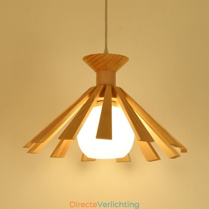 Eenvoudige stijl houten hanglamp