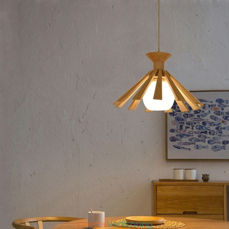 Eenvoudige stijl houten hanglamp