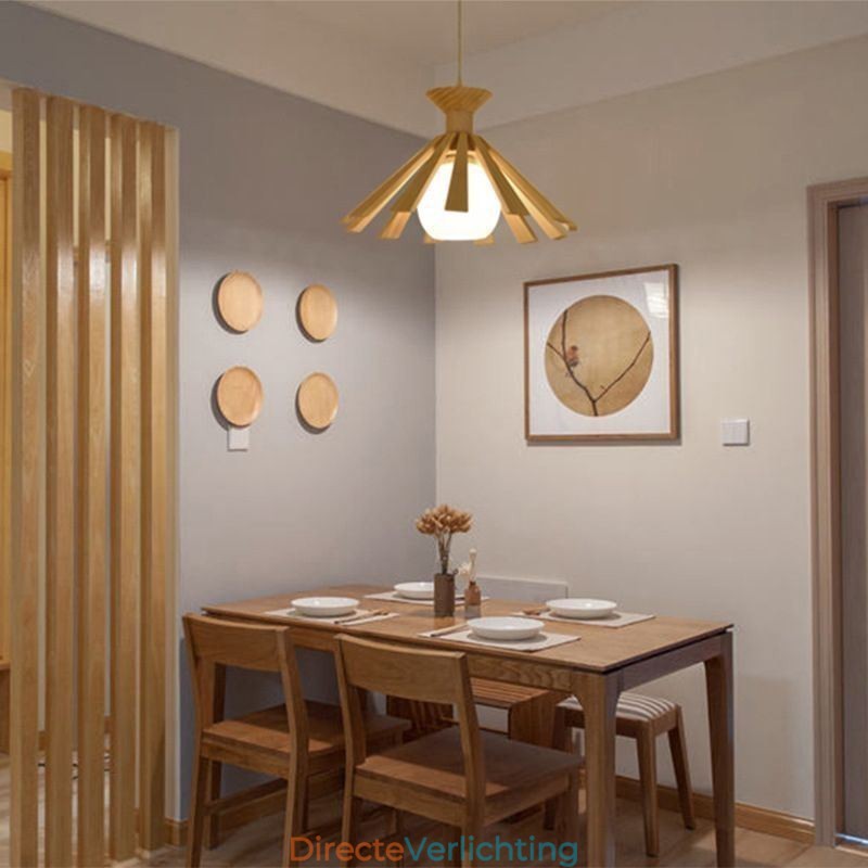 Eenvoudige stijl houten hanglamp