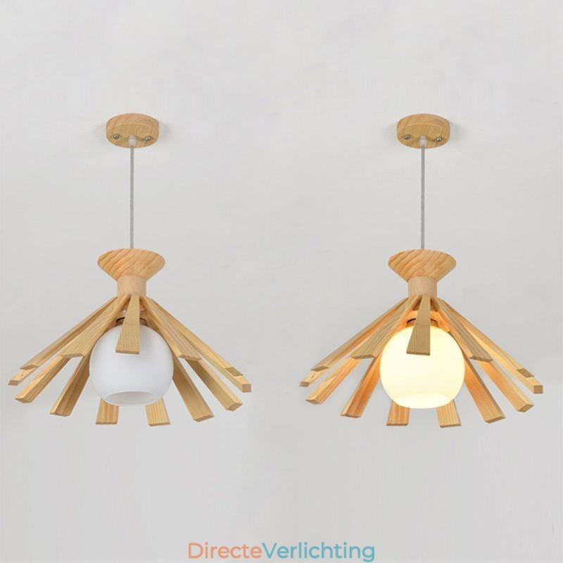 Eenvoudige stijl houten hanglamp