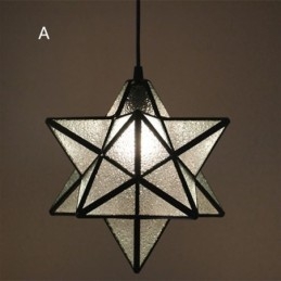 Europese hanglamp van gebrandschilderd glas, creatieve sterhanglamp