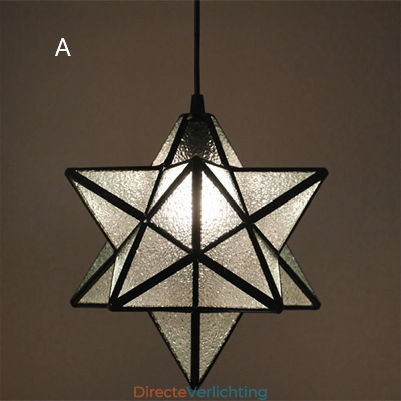 Europese hanglamp van gebrandschilderd glas, creatieve sterhanglamp
