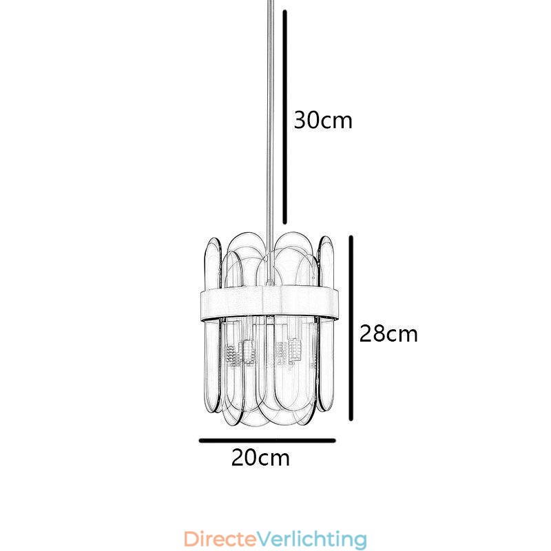 Moderne glazen hanglamp