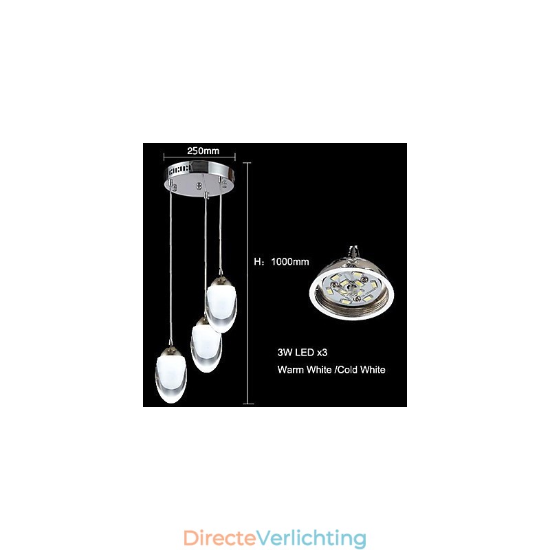 Moderne eigentijdse traditionele klassieke landelijke kroonluchter hanglamp van chroomglas