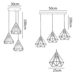 Diamantvormige hanglamp, moderne minimalistische decoratieve lamp