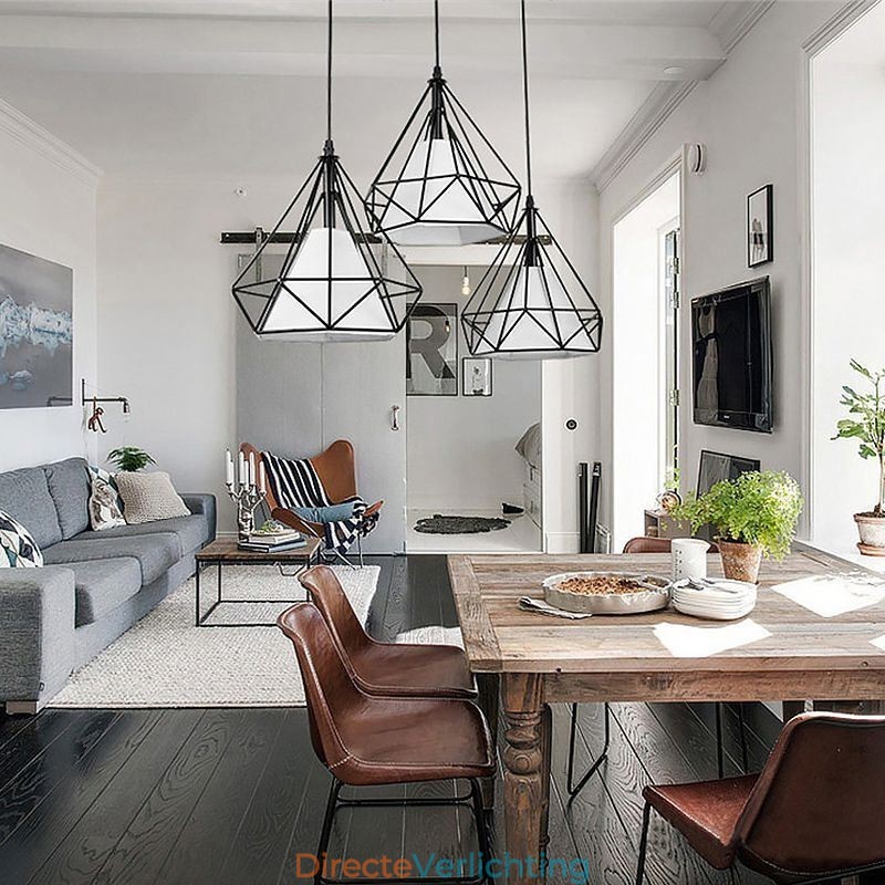 Diamantvormige hanglamp, moderne minimalistische decoratieve lamp
