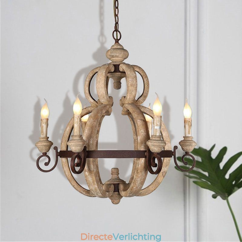 Houten hanglamp Nordic Retro plafondlamp