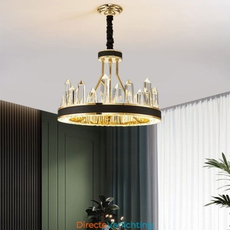 Moderne kristallen hanglamp Cirkelvormige kristallen plafondlamp Moderne kristallen hanglamp Cirkelvormige kristallen plafondlamp