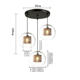 Minimalistische glazen cluster hanglamp 3 lichts plafondlamp eiland
