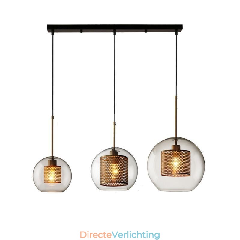 Minimalistische glazen cluster hanglamp 3 lichts plafondlamp eiland