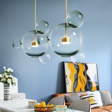 Hanglamp Glazen Bubbel Plafondlamp Gradiënt Groene Lamp Hanglamp Glazen Bubbel Plafondlamp Gradiënt Groene Lamp