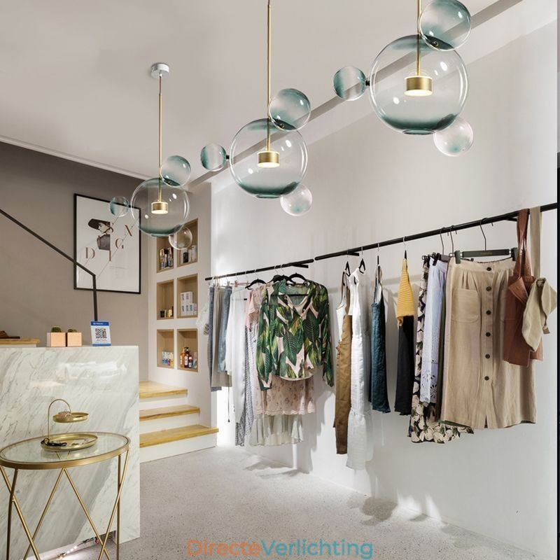Hanglamp Glazen Bubbel Plafondlamp Gradiënt Groene Lamp