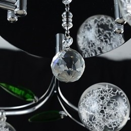 Kroonluchter 6-lichts Landelijk Aluminium Glas Chroom