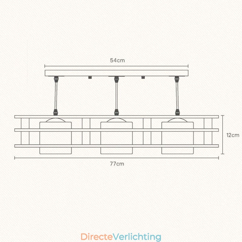 Creatieve 3-lichts eikenhouten hanglamp Decoratieve houten plafondlamp Café
