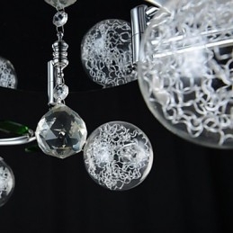 Kroonluchter 6-lichts Landelijk Aluminium Glas Chroom