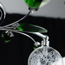Kroonluchter 6-lichts Landelijk Aluminium Glas Chroom
