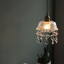 Elegante glazen hanglamp met enkele kop, mini-hanglamp