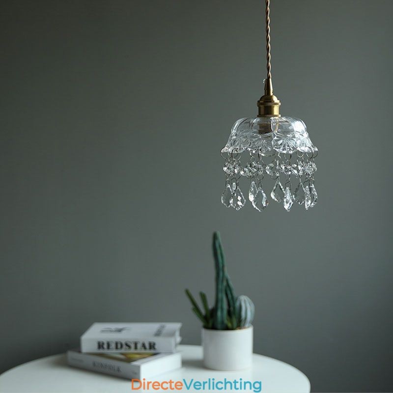 Elegante glazen hanglamp met enkele kop, mini-hanglamp
