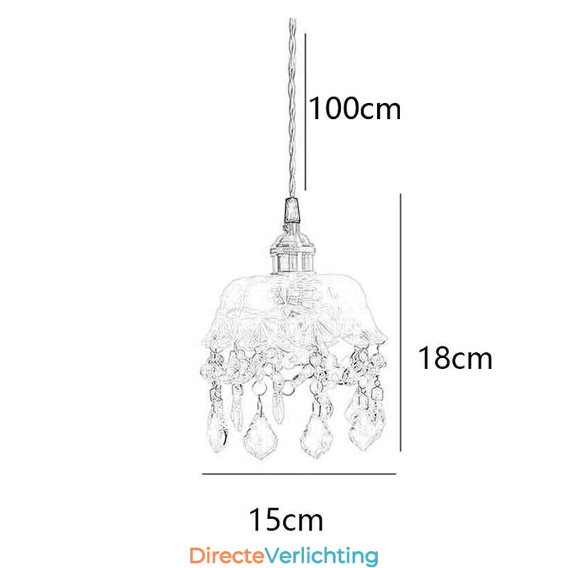 Elegante glazen hanglamp met enkele kop, mini-hanglamp