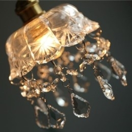 Elegante glazen hanglamp met enkele kop, mini-hanglamp