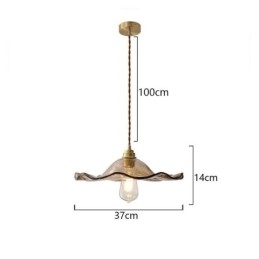Lotusblad Glazen Hanglamp Creatieve Decoratieve Verlichtingsarmatuur