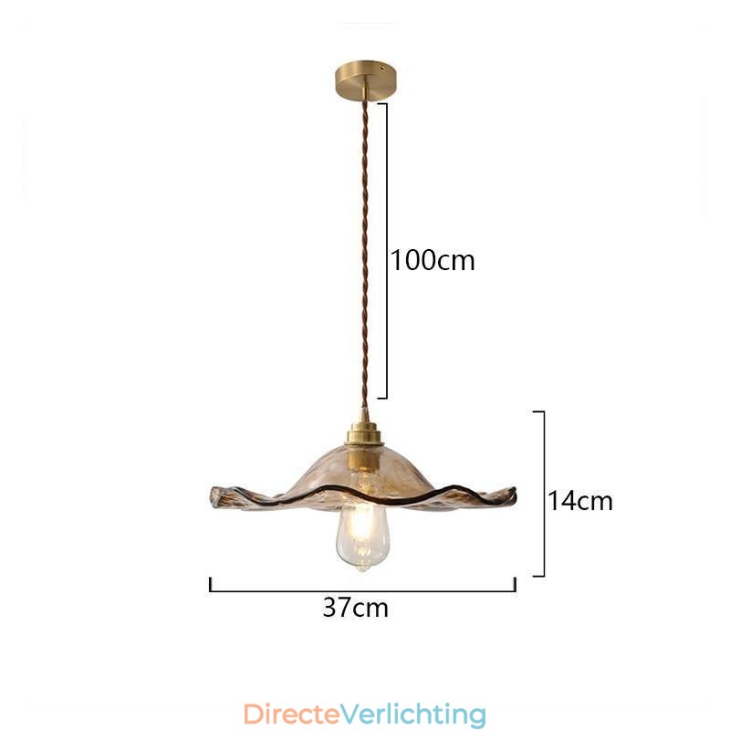 Lotusblad Glazen Hanglamp Creatieve Decoratieve Verlichtingsarmatuur