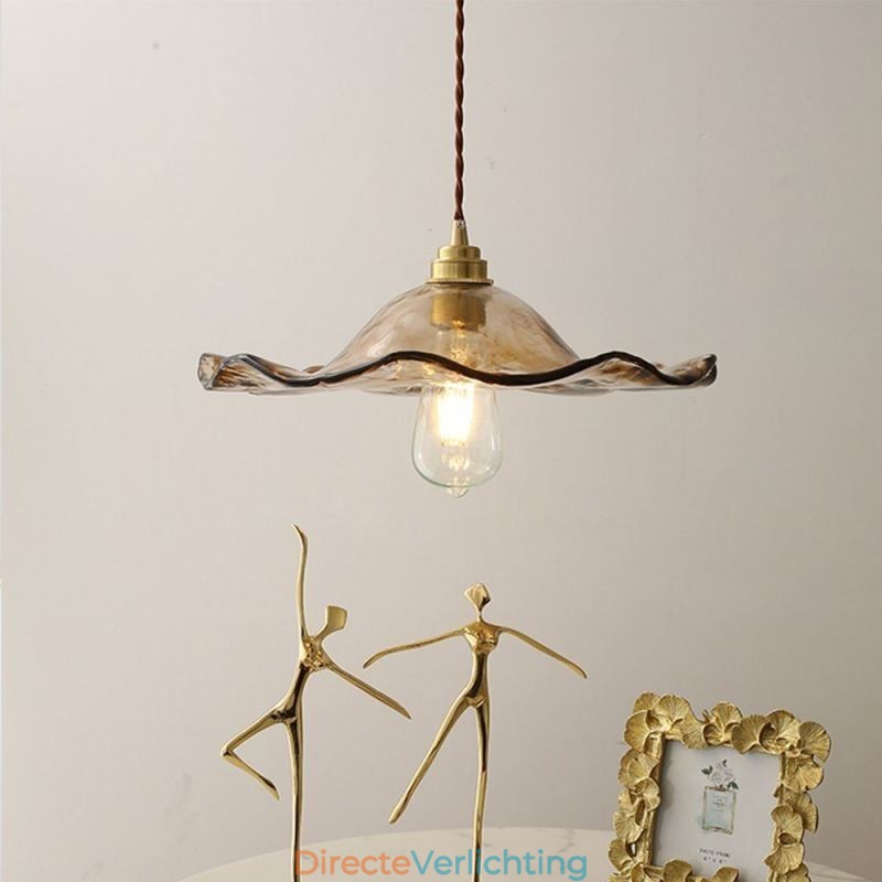 Lotusblad Glazen Hanglamp Creatieve Decoratieve Verlichtingsarmatuur