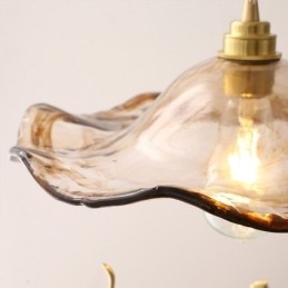 Lotusblad Glazen Hanglamp Creatieve Decoratieve Verlichtingsarmatuur