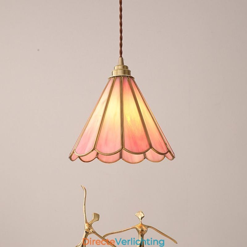 Japanse stijl glazen hanglamp retro bloemblaadjes lamp