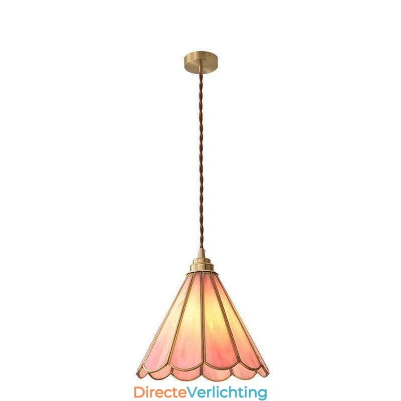 Japanse stijl glazen hanglamp retro bloemblaadjes lamp