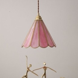 Japanse stijl glazen hanglamp retro bloemblaadjes lamp