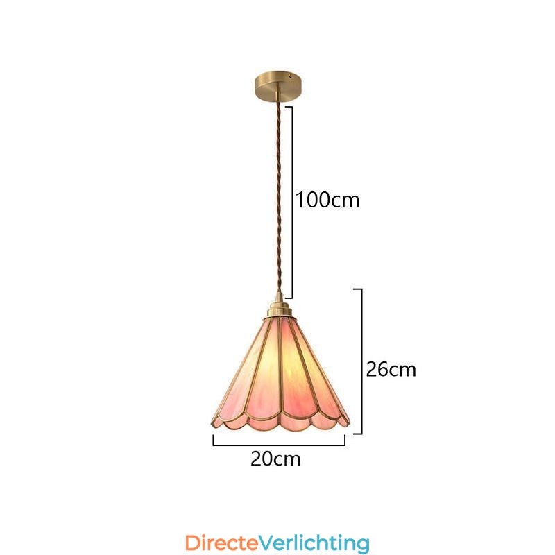 Japanse stijl glazen hanglamp retro bloemblaadjes lamp
