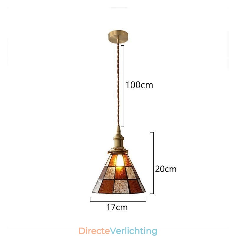 Retro Lattice Glazen Hanglamp Japanse Stijl Verlichting