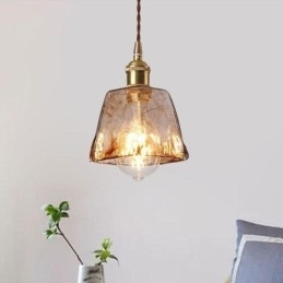 Unieke Mini Glazen Hanglamp Japanse Stijl Amberkleurige Decoratieve Verlichting