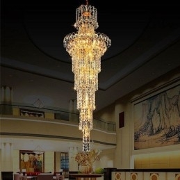 Europese lange hanglamp van kristal